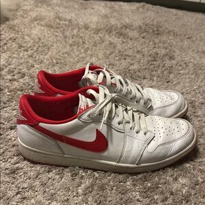 Nike White and Red Sneakers